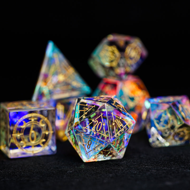 Celestial Palace · Light of the Sage · K9 Crystal Engraved Glass Dice Set