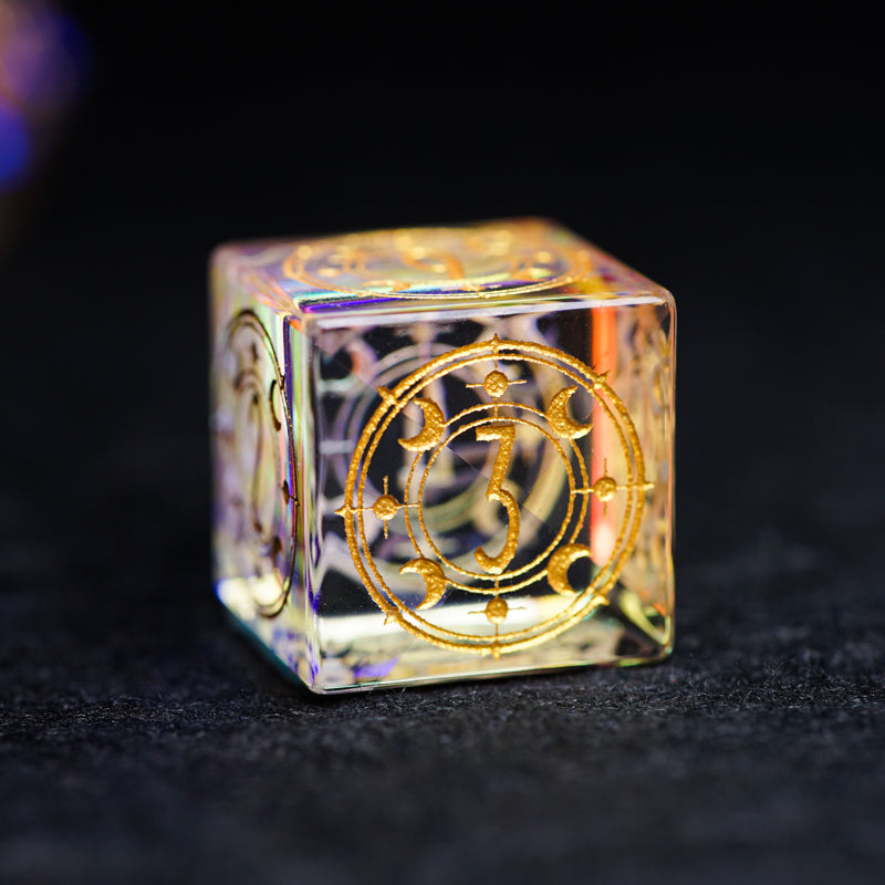 Celestial Palace · Light of the Sage · K9 Crystal Engraved Glass Dice Set