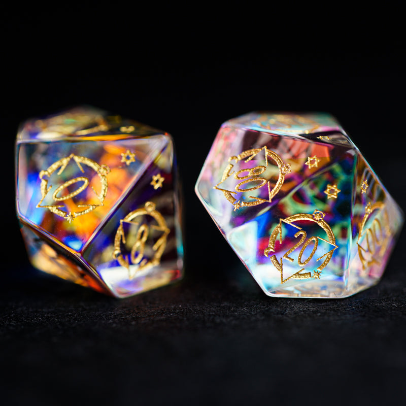 Celestial Palace · Light of the Sage · K9 Crystal Engraved Glass Dice Set