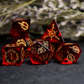 Scarlet Witch · Garnet Engraved Gemstone Dice Set