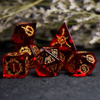 Scarlet Witch · Garnet Engraved Gemstone Dice Set