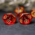 Scarlet Witch · Garnet Engraved Gemstone Dice Set