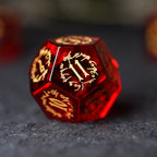 Scarlet Witch · Garnet Engraved Gemstone Dice Set