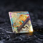 Iridescent Engraved Dichroic Prism Glass Dice Set