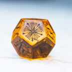 Temporal Singularity Orange Zircon Engraved Gemstone Dice Set
