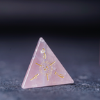 Elven Whisper Natural Rose Quartz Engraved Gemstone Dice Set