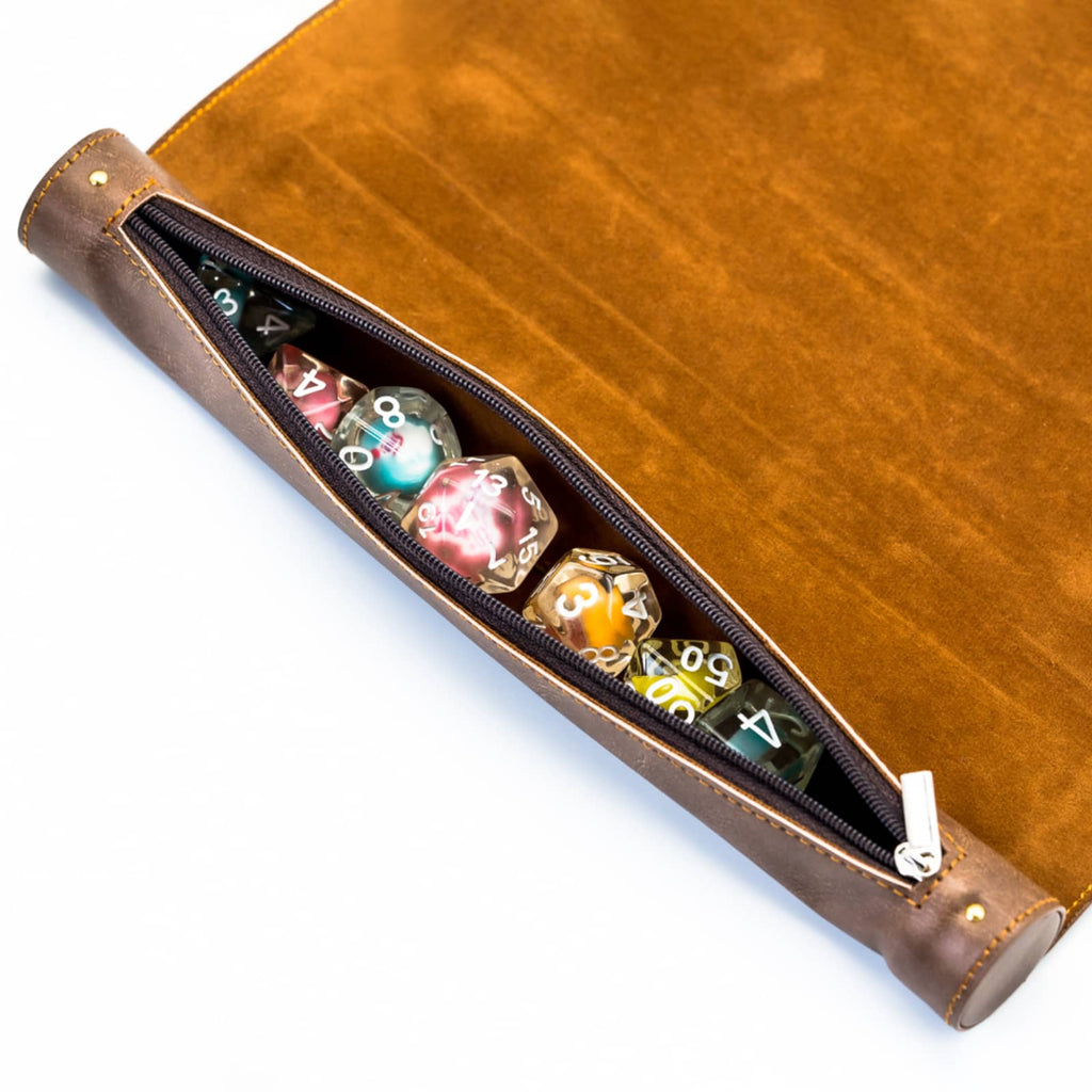 Leather Scroll Dice Mat