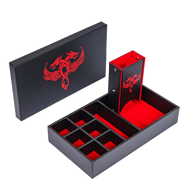Twin Dragon Leather Dice Storage Box
