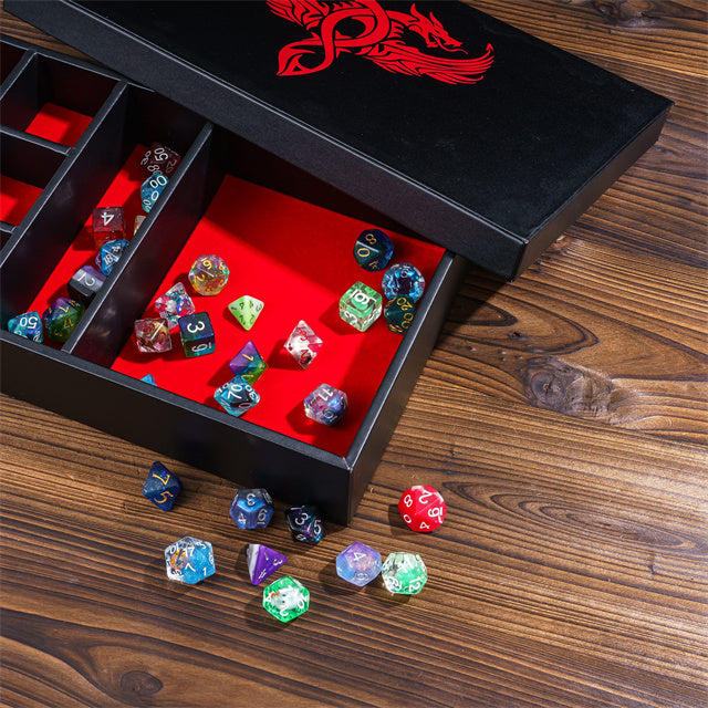 Twin Dragon Leather Dice Storage Box