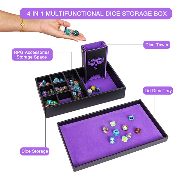 Twin Dragon Leather Dice Storage Box