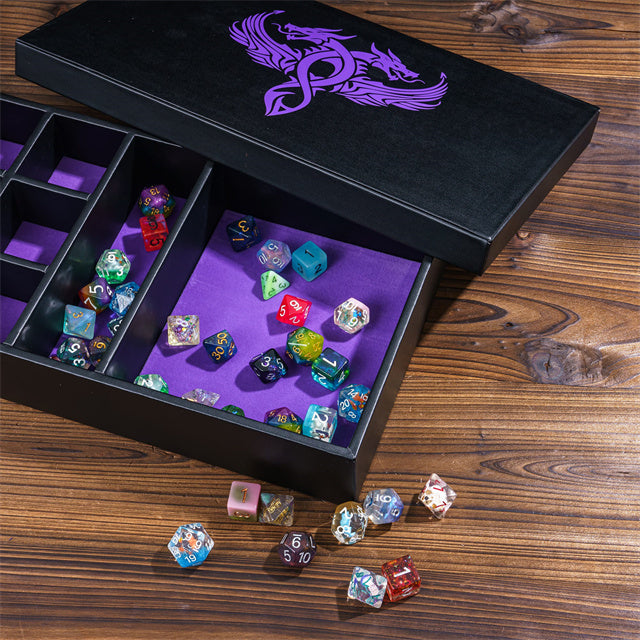 Twin Dragon Leather Dice Storage Box