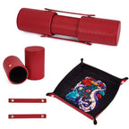 Twin Demon Dragons Leather Dice Mat & Dice Box