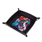 Twin Demon Dragons Leather Dice Mat & Dice Box