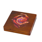 Magnetic Black Walnut Engraved Dice Storage Box