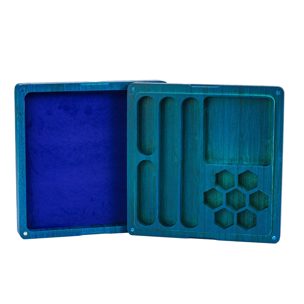 Magnetic Black Walnut Engraved Dice Storage Box