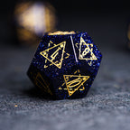Celestial Palace · Starwish · Blue Sandstone Engraved Gemstone Dice Set