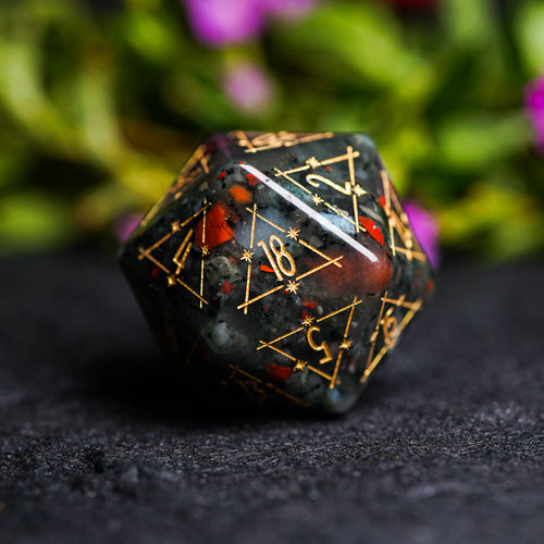 Celestial Palace · Blood of Battle · African Bloodstone Dice Set