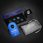 Temporal Singularity Orange Zircon Engraved Gemstone Dice Set