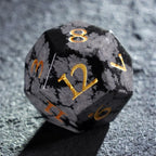 Snowfall Obsidian Gemstone Dice Set