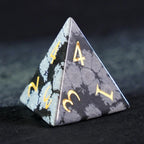 Snowfall Obsidian Gemstone Dice Set
