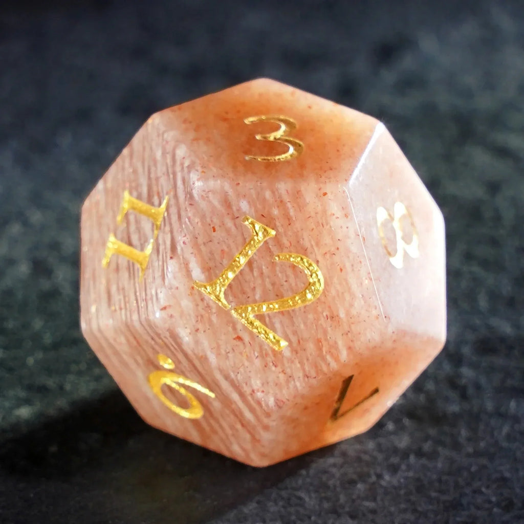 Moonblush Moonstone Dice Set