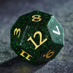 Emerald Stardust Green Sandstone Dice Set