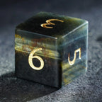 Azure Tiger Eye Gemstone Dice Set