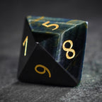 Azure Tiger Eye Gemstone Dice Set