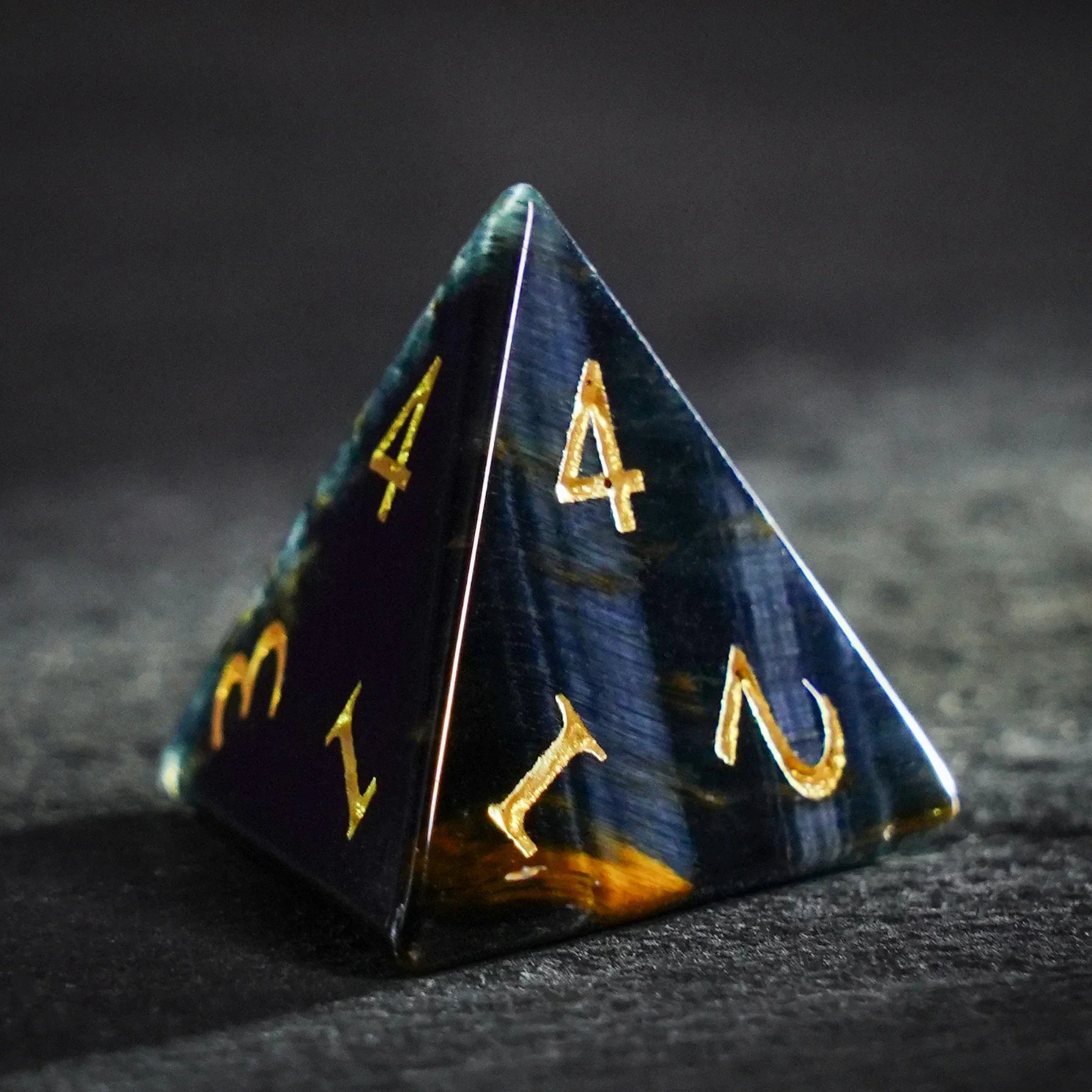 Azure Tiger Eye Gemstone Dice Set
