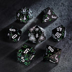 Thornbound Grove · Emerald Briar Solid Metal Dice Set