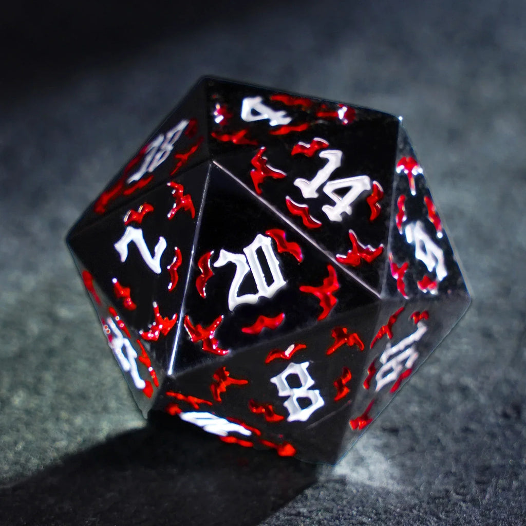Thornbound Grove · Crimson Briar Solid Metal Dice Set