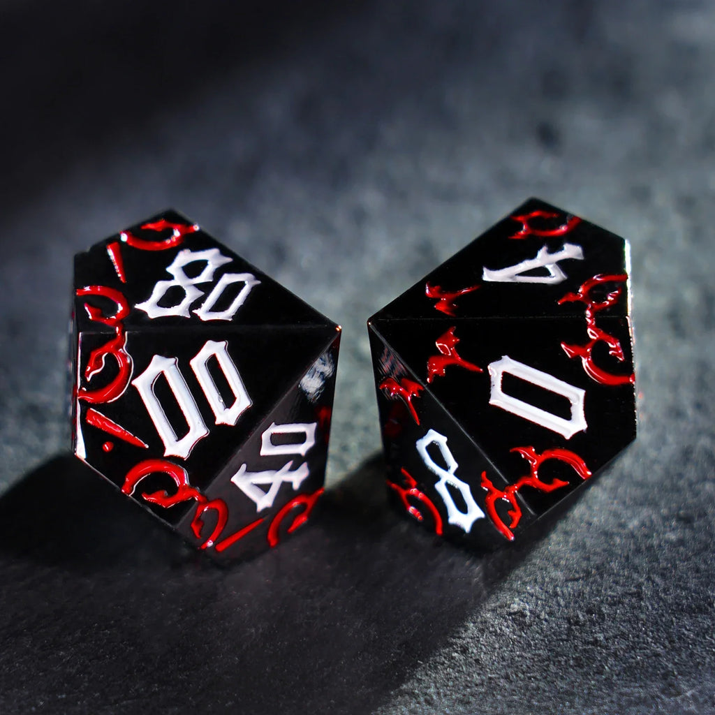 Thornbound Grove · Crimson Briar Solid Metal Dice Set