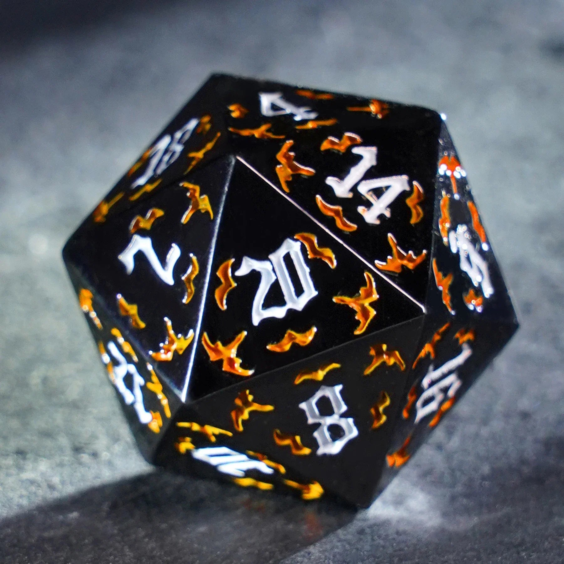 Thornbound Grove · Ember Briar Solid Metal Dice Set
