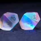 Kitty Engraved Dichroic Prism K9 Glass Dice Set