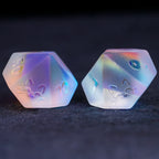 Kitty Engraved Dichroic Prism K9 Glass Dice Set