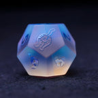 Kitty Engraved Dichroic Prism K9 Glass Dice Set