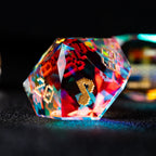Life Is a Game Multi-faceted Prism Glass Engraved Dice Set