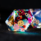 Life Is a Game Multi-faceted Prism Glass Engraved Dice Set