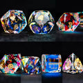 Life Is a Game Multi-faceted Prism Glass Engraved Dice Set