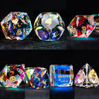 Life Is a Game Multi-faceted Prism Glass Engraved Dice Set