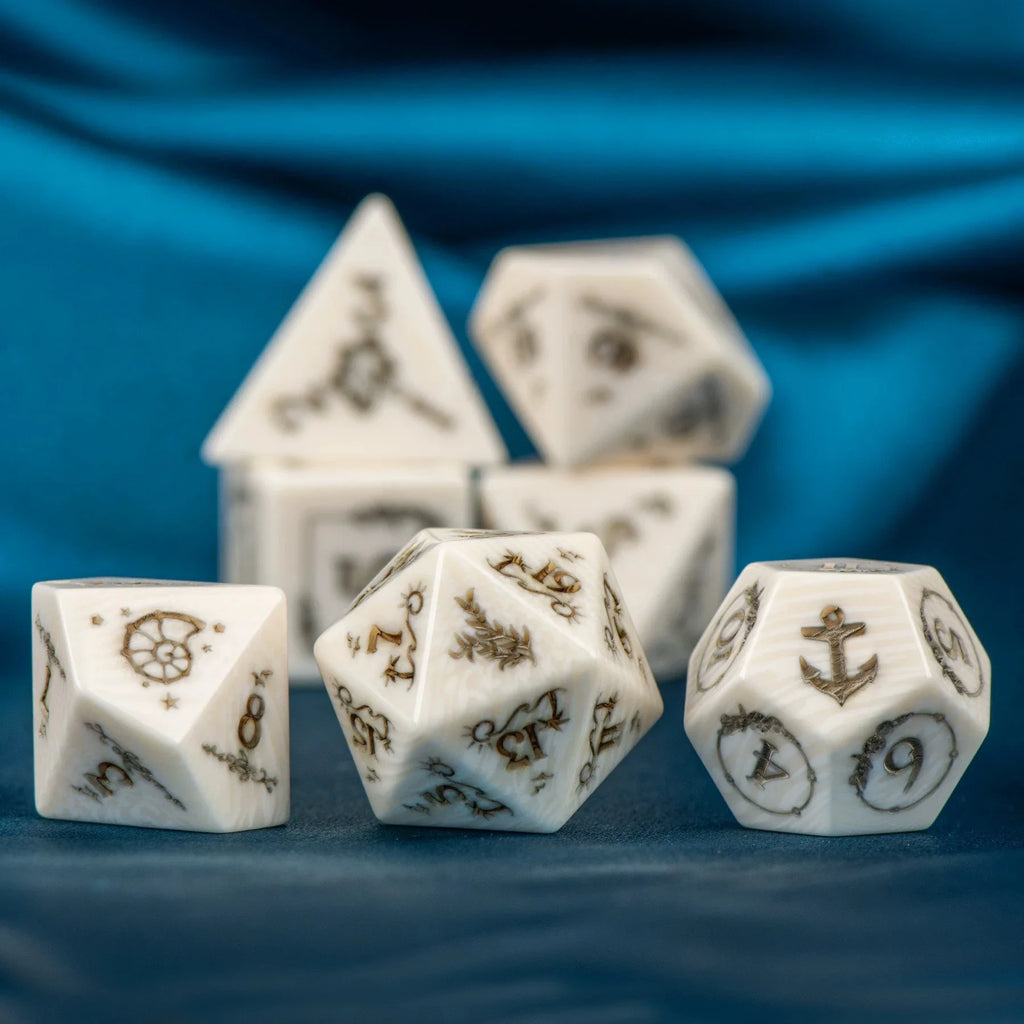 When a Whale Falls, Life Awakens — Natural Whale Bone Dice Set (Limited Edition)