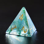 Bahia Seaweed Agate Dice Engraved Gemstone Dice Set