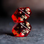 Blood Whisper · Garnet Engraved Gemstone Dice Set