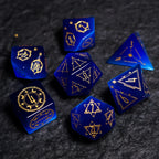Celestial Palace · Oath of Wisdom · Royal Blue Cat’s Eye Dice Set