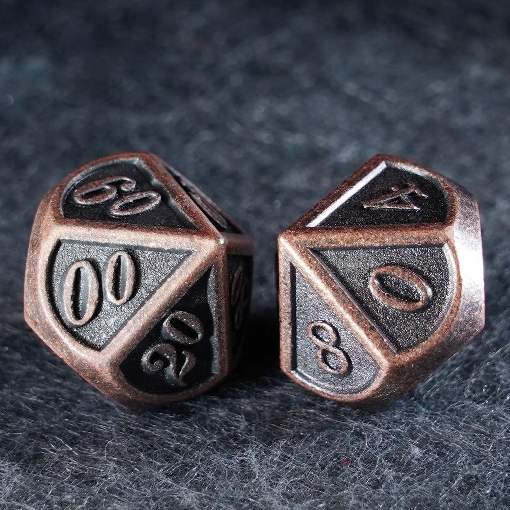 Battle-Worn Classic Aged Copper Dice Set