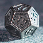 Battle-Worn Classic Aged Silver Metal Dice Set