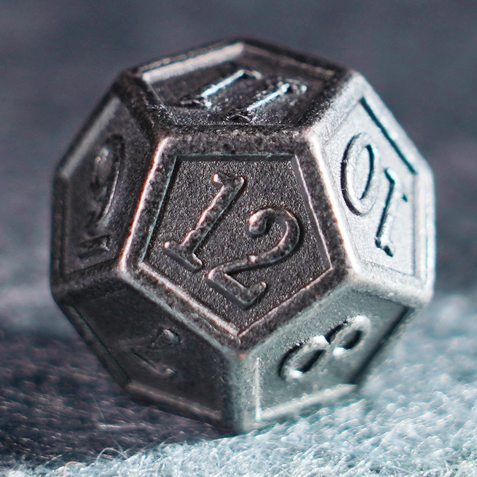 Battle-Worn Classic Aged Silver Metal Dice Set