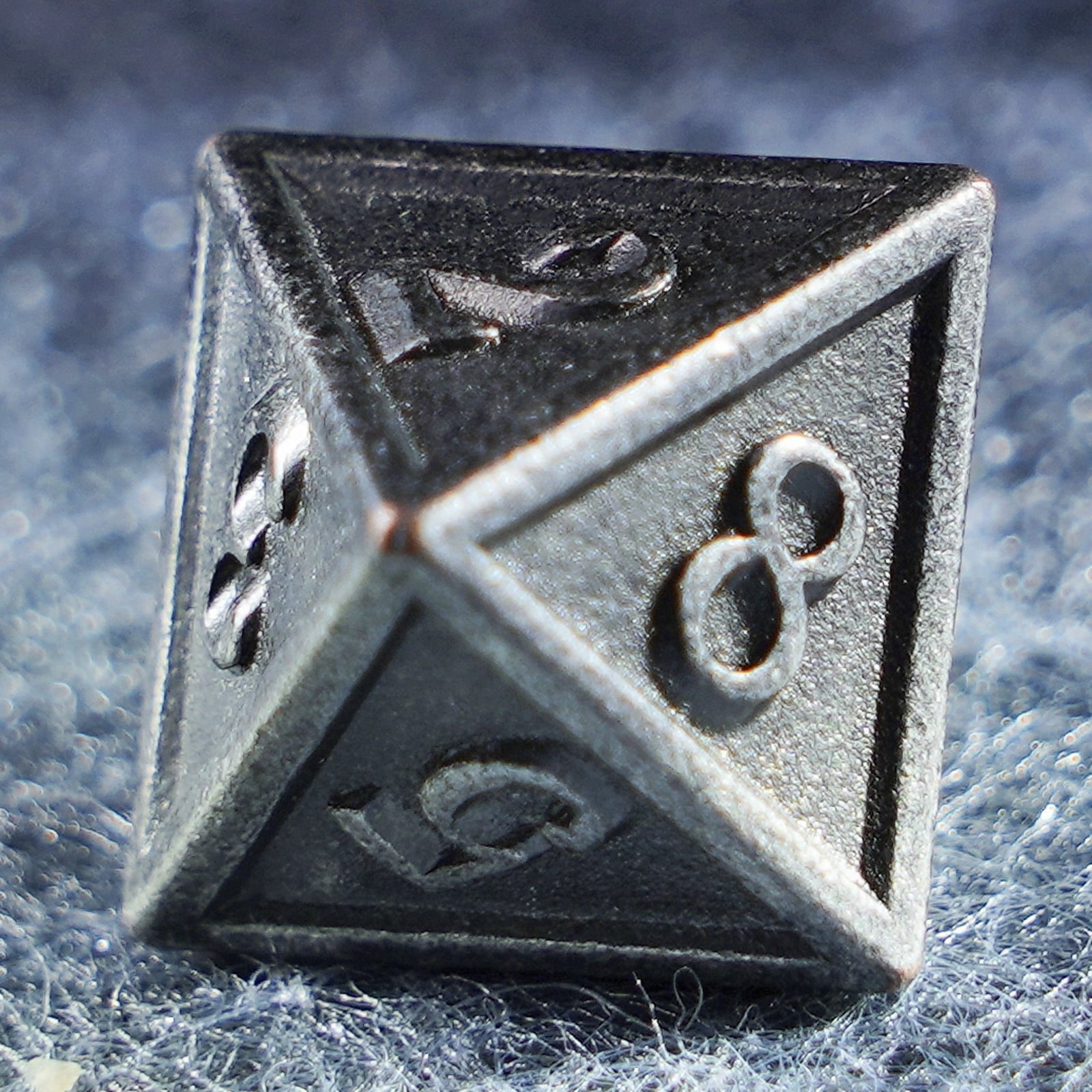 Battle-Worn Classic Aged Silver Metal Dice Set