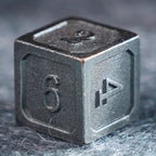 Battle-Worn Classic Aged Silver Metal Dice Set