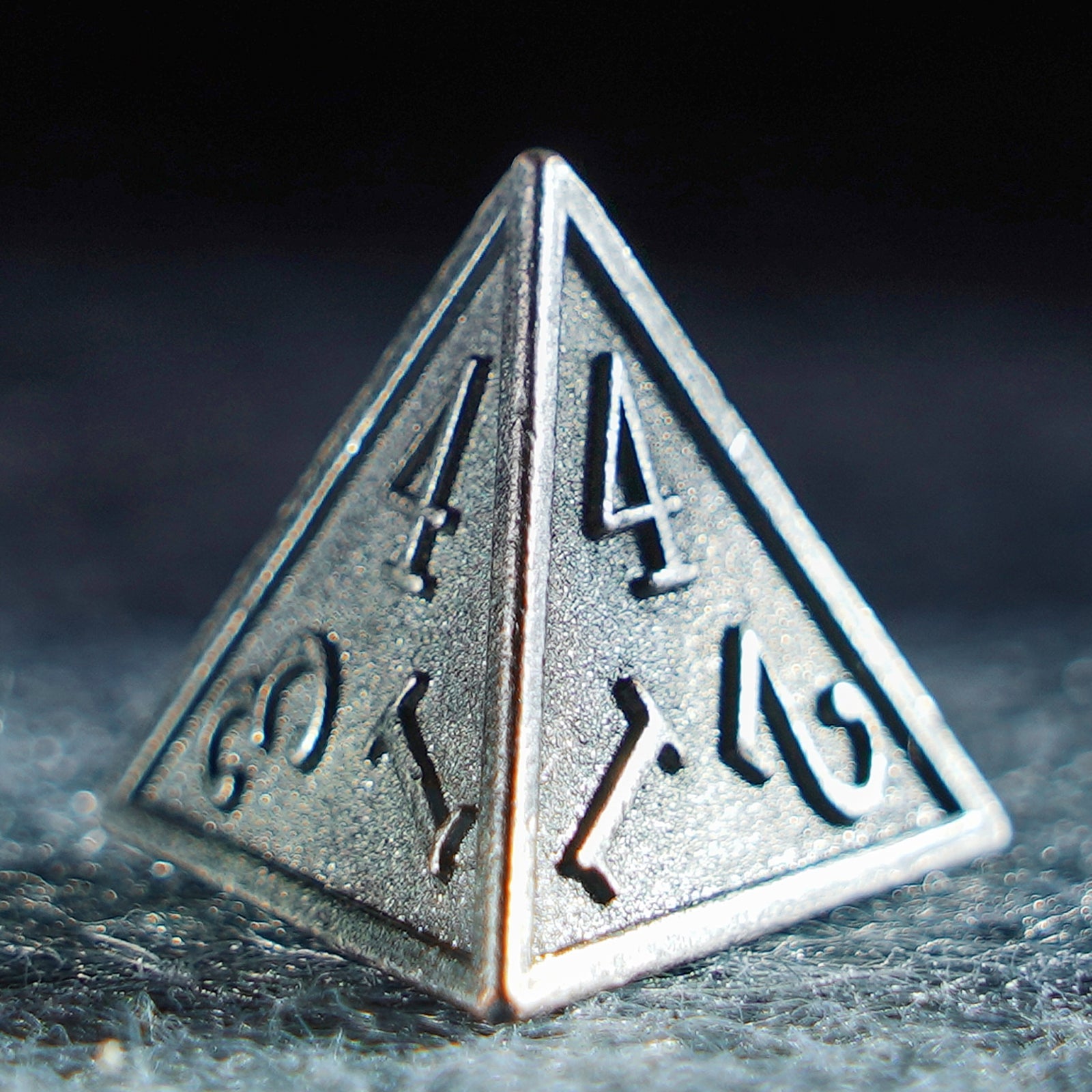 Battle-Worn Classic Aged Silver Metal Dice Set